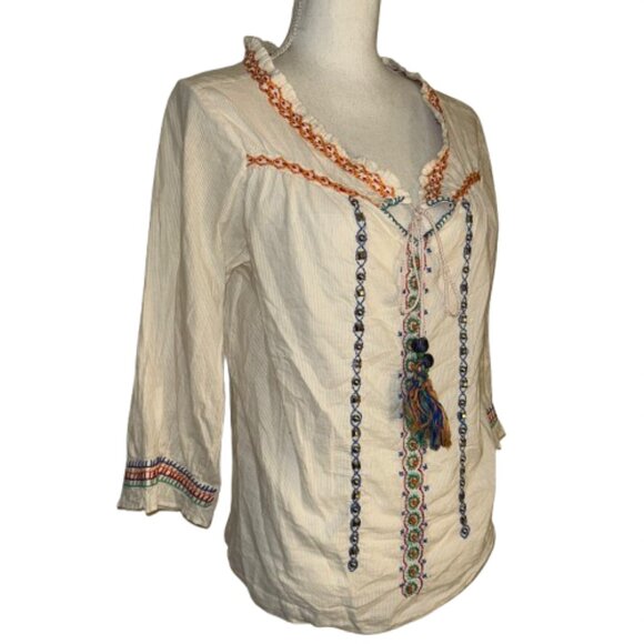 British India Traveller Blouse Top Embroidered - Picture 3 of 12